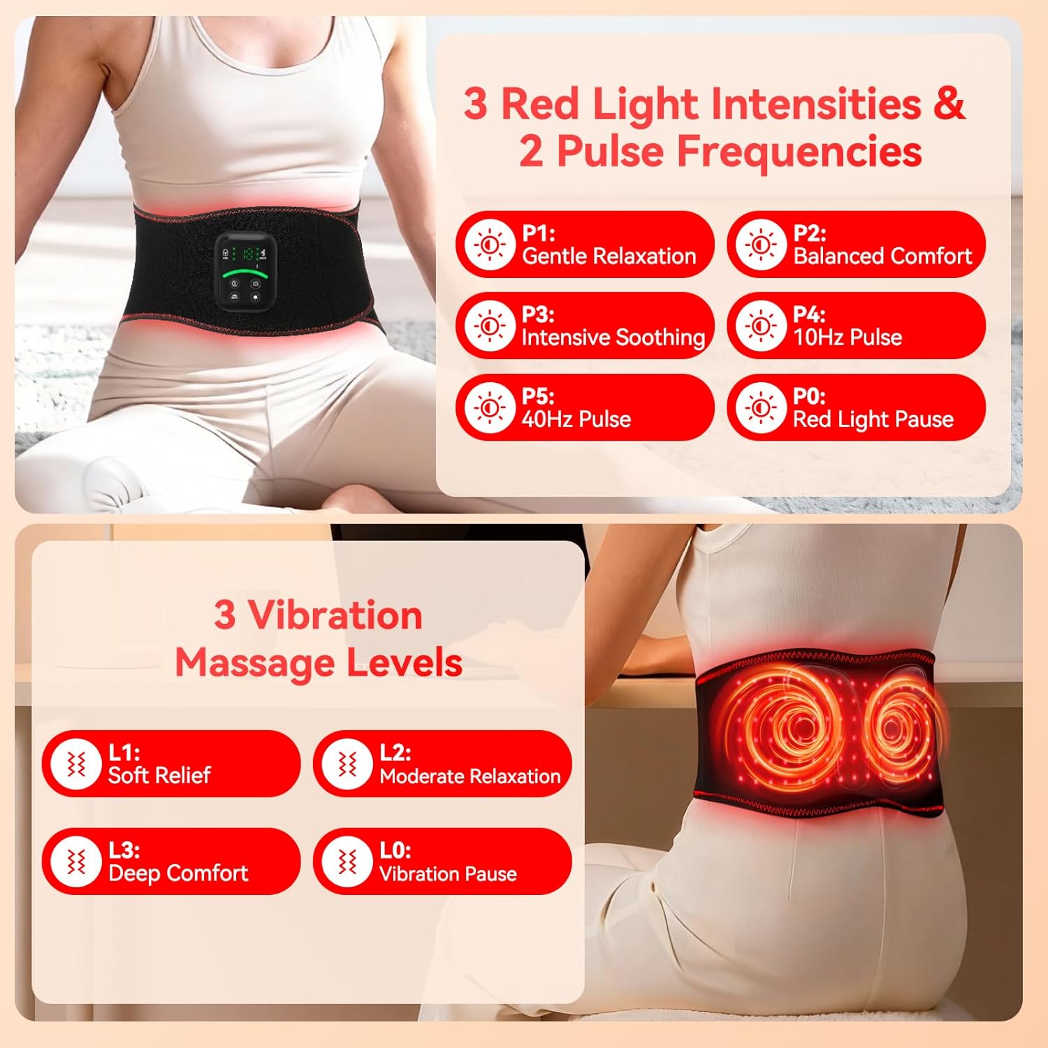 Red Light Therapy Belt for Waist & Shoulder